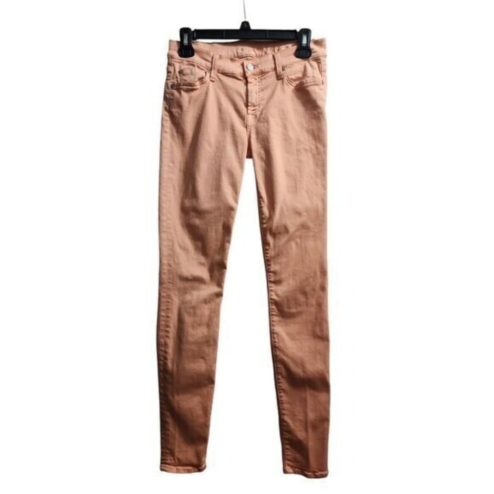 7 For All Mankind Peach Skinny Jeans Stretch‎ Denim Pants Women's Size 28